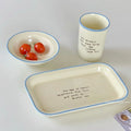 Elegant Letter-Print Ceramic Plates