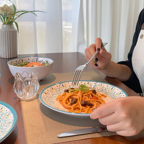 Relief Carved Melamine Plates & Pasta Bowls