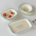 Elegant Letter-Print Ceramic Plates