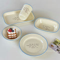 Elegant Letter-Print Ceramic Plates