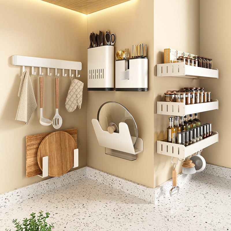 Wall-Mounted Aluminum Kitchen Spice Rack
