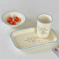 Elegant Letter-Print Ceramic Plates