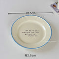 Elegant Letter-Print Ceramic Plates