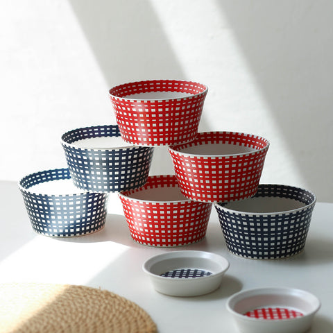 Classic Plaid Ceramic Dinner Plates
