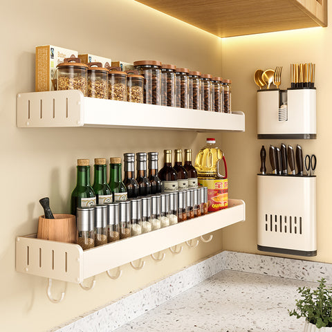 Wall-Mounted Aluminum Kitchen Spice Rack